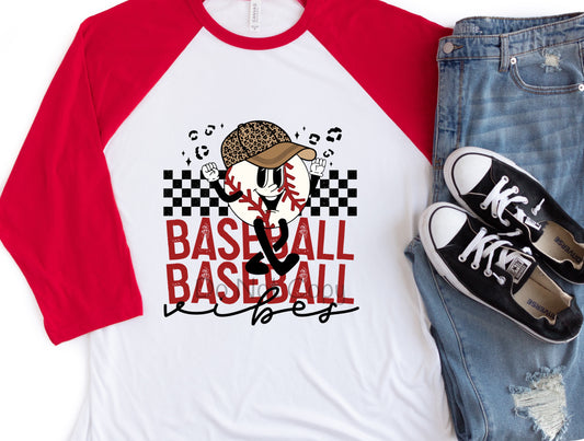Baseball baseball vibes leopard cap-DTF