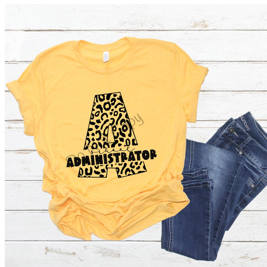 School single color leopard administrator-DTF