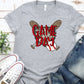 Game day bats crossed ball at bottom-DTF