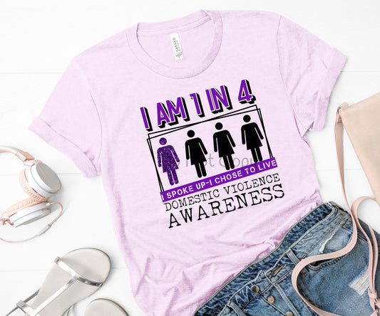 I am 1 n 4 domestic violence awareness-DTF