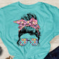 Messy bun Easter eggs pink bandana-DTF