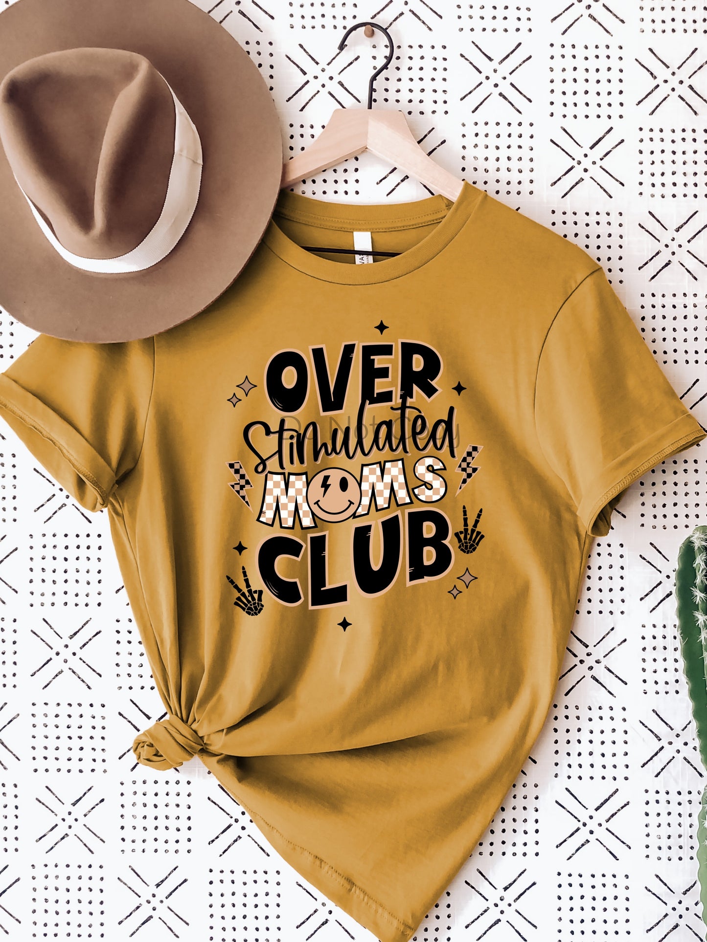 Overstimulated moms club tan-DTF